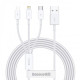 Baseus Superior Series 3-in-1 Fast Charging Data Cable White